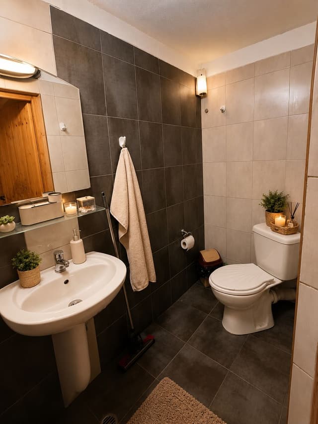 Ground-floor bathroom with a toilet and washbasin
