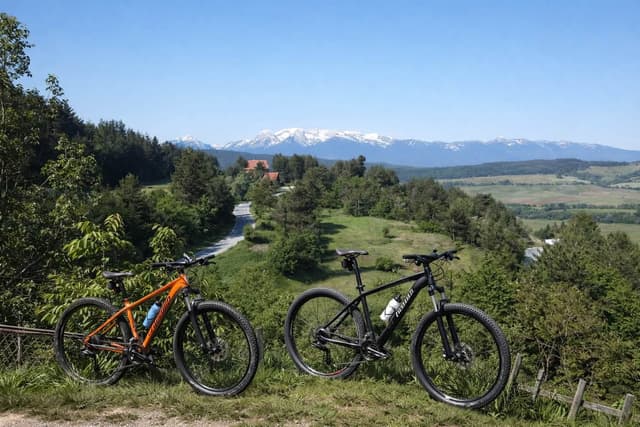 Panoramic view of Pirin from the trails around the villa